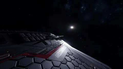 Vaisseau de combat DAWNFALL dans l'espace — protection Star Citizen