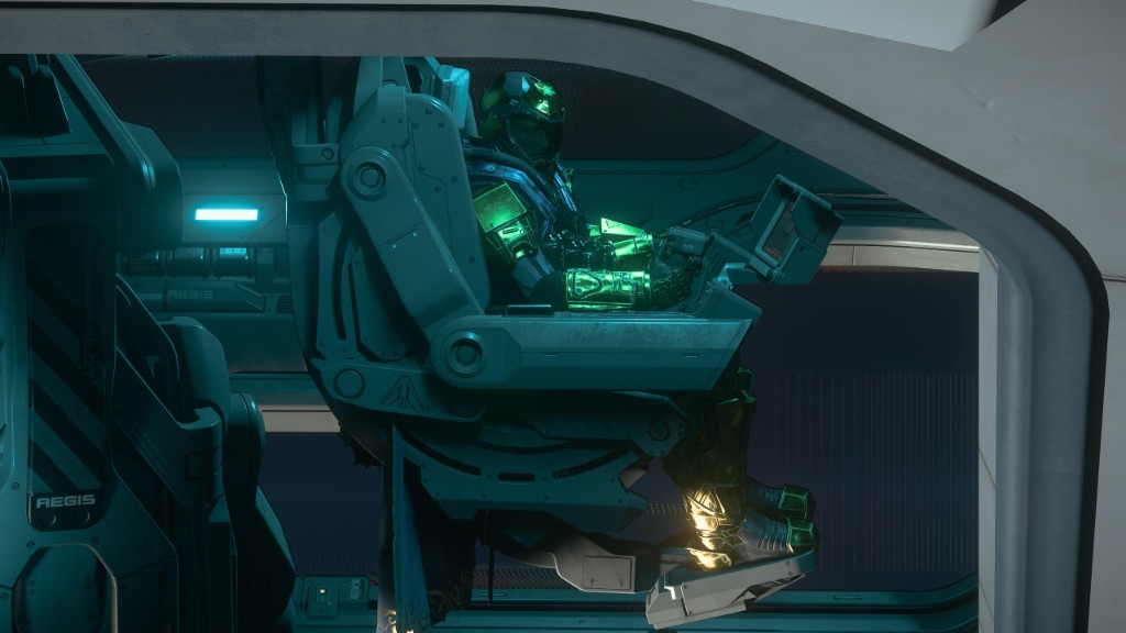 Opérateur aux commandes d'un poste de scan AEGIS — division exploration et science DAWNFALL